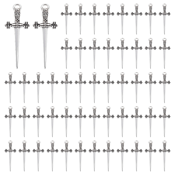 120 шт. Подвески из сплава в тибетском стиле, меч