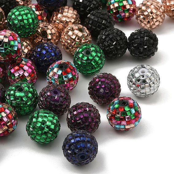 Акриловые стразы бусины, круглая с квадратным стразом, блестящие бусины для изготовления украшений своими руками, ручки и поделки из бисера