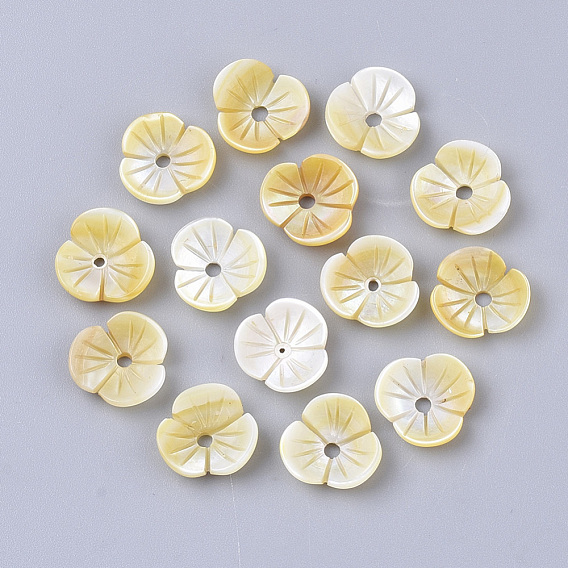 Yellow Shell Beads, Flower
