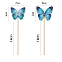 DIY Butterfly Plant Stake Diamond Painting Kits, including Plastic Board, Resin Rhinestones and Wooden Stick