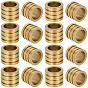 20Pcs 304 Stainless Steel European Beads, Large Hole Beads, Grooved, Column
