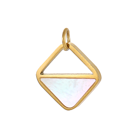 304 из нержавеющей стали подвески оболочки, ромб прелести, с прыжковых колец, ионное покрытие (ip)