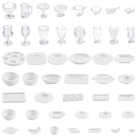 2Sets DIY Plastik Miniatur Geschirr Teller Geschirr Set, 2Sets PVC-Plastikbecher-Sets, für Küche Kinderspielzeug