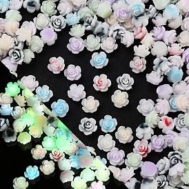 Luminous Resin Decoden Cabochons, Glow in the Dark, Flower