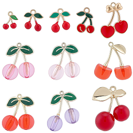 Наборы фурнитуры для подвесок из вишневого дерева своими руками, в том числе подвески из сплава эмали, с прозрачным акрилом, подвески с имитацией фруктов из смолы