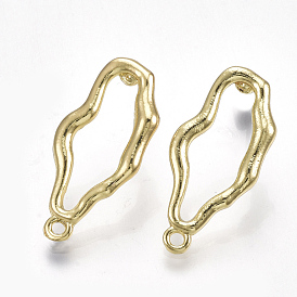 Alloy Stud Earring Findings, with Steel Pins, with Loop