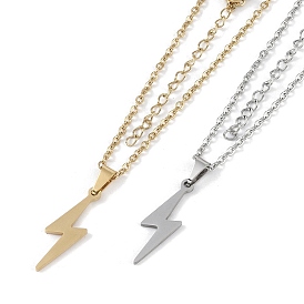 Lightning Bolt 201 Stainless Steel Pendant Necklaces for Women