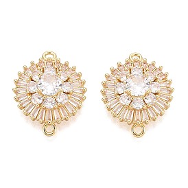 Латунные подвески из прозрачного кубического циркония, плоские круглые ссылки, долговечный