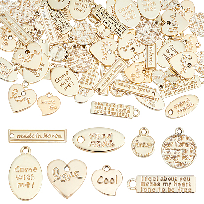 80Pcs 8 Style Eco-Friendly Alloy Pendants, Mixed Shapes