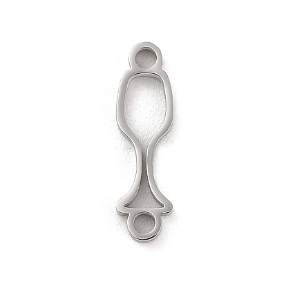 304 подвески с полыми соединителями из нержавеющей стали, лазерная резка, ссылки на бокалы для вина