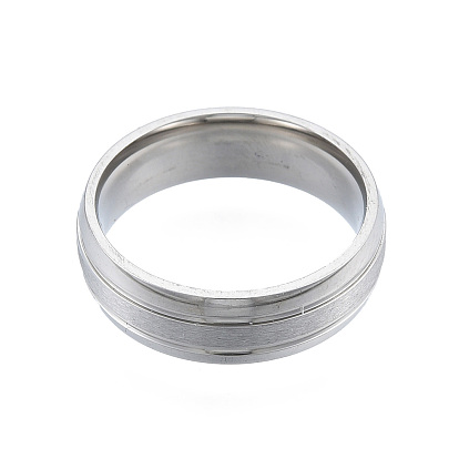 201 bague lisse rainurée en acier inoxydable pour femme