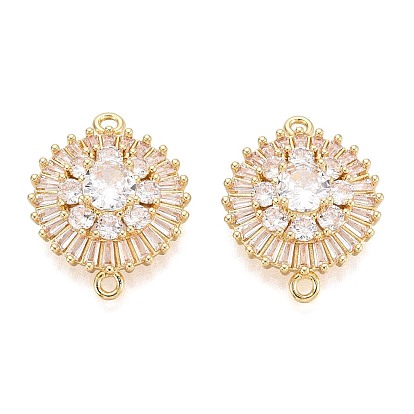 Латунные подвески из прозрачного кубического циркония, плоские круглые ссылки, долговечный