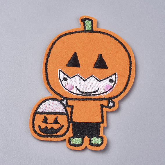 Computerized Embroidery Cloth Iron on/Sew on Patches, Costume Accessories, Pumpkin Jack-O'-Lantern Jack-o-Lantern, for Halloween