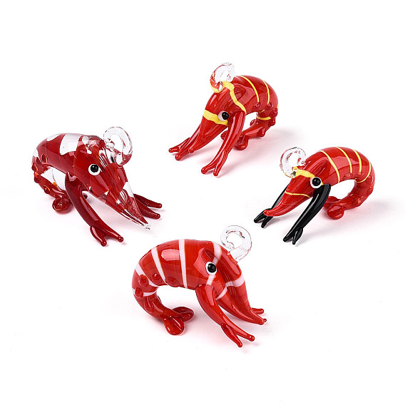 4 кулоны лэмпворк ручной работы, омар