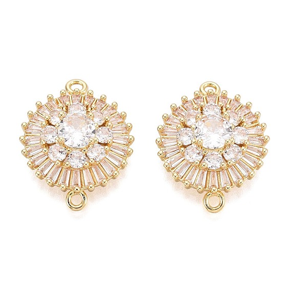 Латунные подвески из прозрачного кубического циркония, плоские круглые ссылки, долговечный