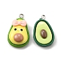Подвески из смолы, прелести авокадо, с платиново-железными петлями