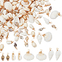 80шт 3 стили натуральные подвески из смешанных ракушек, подвески в форме ракушек, с петлями из медной проволоки, разноцветные