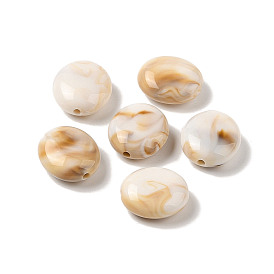 Двухцветные непрозрачные акриловые бусины, имитация драгоценных камней, овальные