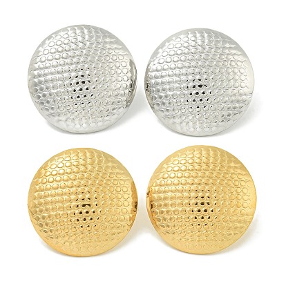 Плоские круглые 304 серьги-гвоздики из нержавеющей стали с ионным покрытием (IP) для женщин