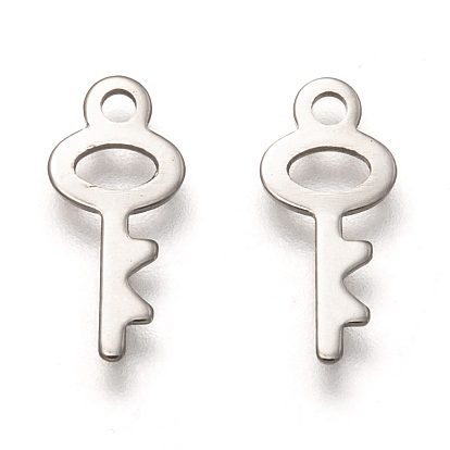 201 Stainless Steel Charms, Laser Cut, Key