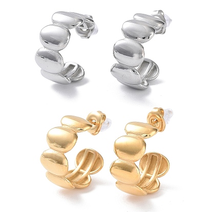 304 овальные серьги-гвоздики из нержавеющей стали, серьги-кольца