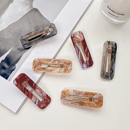 Заколки для волос из акрила прямоугольные из кожи аллигатора, аксессуары для волос для женщин и девочек