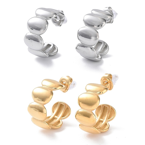 304 овальные серьги-гвоздики из нержавеющей стали, серьги-кольца