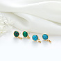Zhongxing retro temperament simple turquoise 925 silver needle earrings with hanging earrings can stick pearl diy earrings