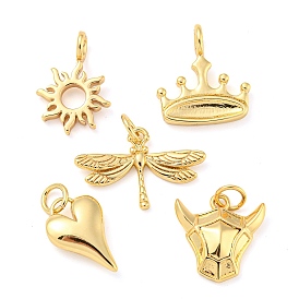 Brass Pendants, with Jump Ring, Real 14K Gold Plated