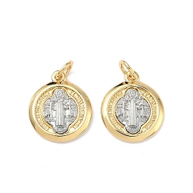 Латунные подвески, плоский круглый с подвесками Святого Бенедикта