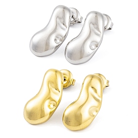 Ion Plating(IP) 304 Stainless Steel Stud Earrings for Women, Cashew