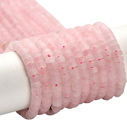 2 нити бусины из натурального розового кварца нити, матовые, дисковые бусы, Heishi бусы
