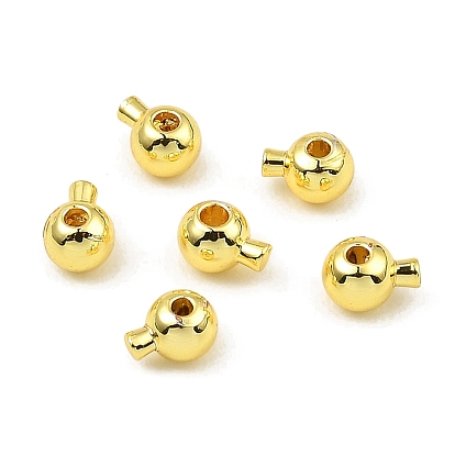 Brass Crimp Beads, Long-Lasting Plated, Round