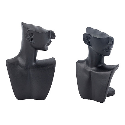 2шт. высококачественная модель из смолы с боковым корпусом для портретной подставки для ювелирных изделий, для творческой подставки для ювелирных изделий, органайзер для ювелирных изделий, стойка для выставки товаров