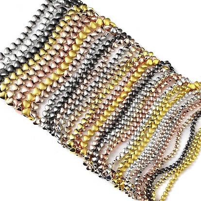 Стеклянные бусины с гальваническим покрытием , сердце