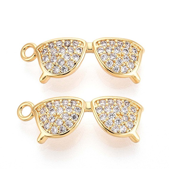 Латунные микро проложить кубического циркония подвески, очки, долговечный, без никеля 