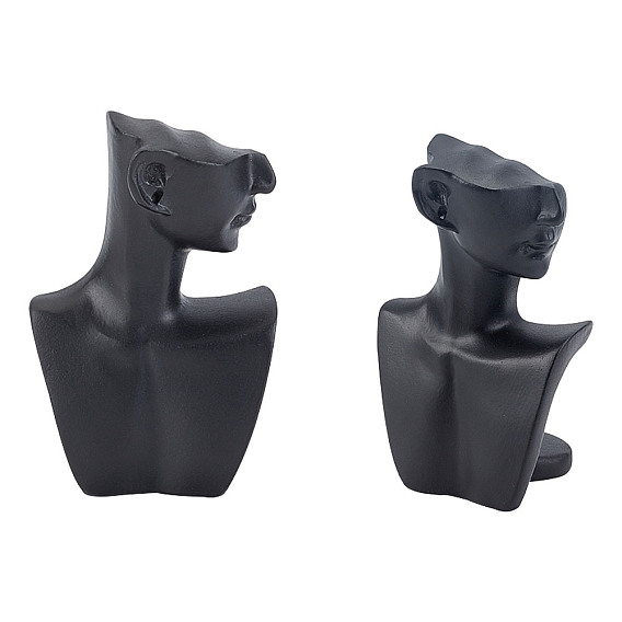 2шт. высококачественная модель из смолы с боковым корпусом для портретной подставки для ювелирных изделий, для творческой подставки для ювелирных изделий, органайзер для ювелирных изделий, стойка для выставки товаров