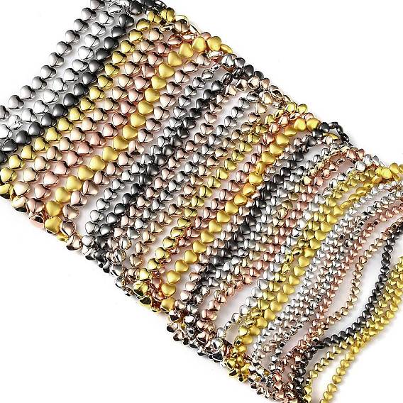 Стеклянные бусины с гальваническим покрытием , сердце