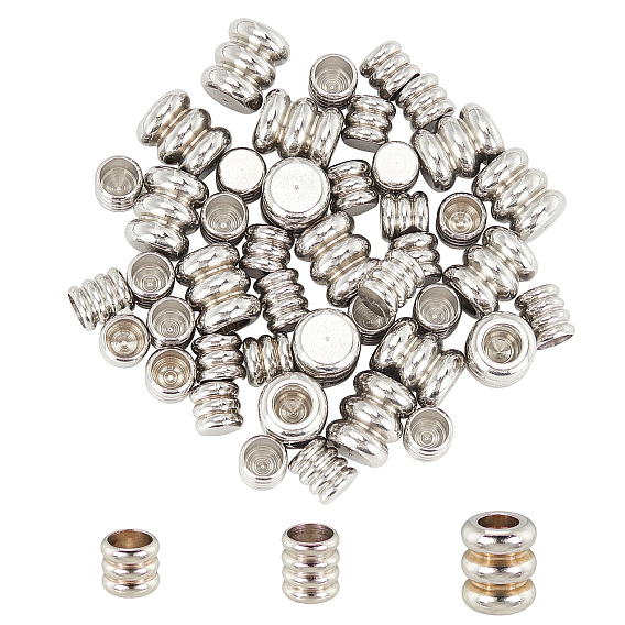 304 Stainless Steel Cord End Caps, Grooved Column