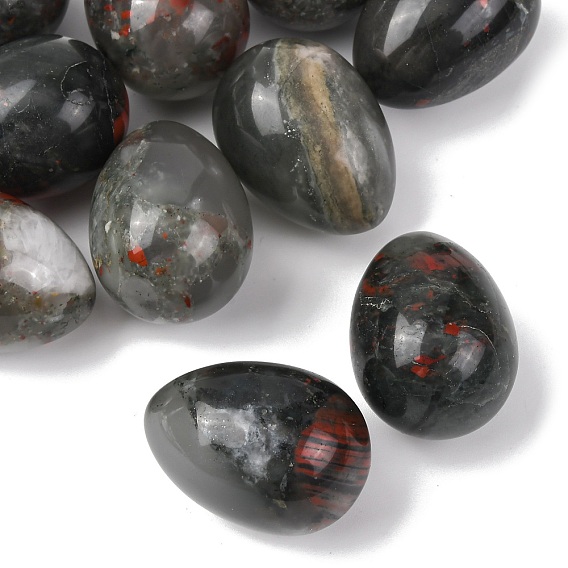 Природный африканский кровавик, камень в форме яйца, Целебный карманный камень для ладони, для снятия тревоги, медитации, пасхального декора.