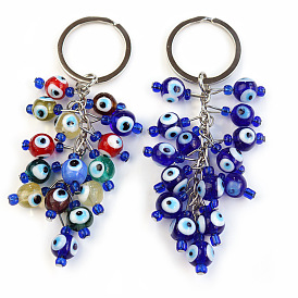 Blue eyes glass eyes beads grape string key chain ornaments hand-wearing beads devil's eye accessories