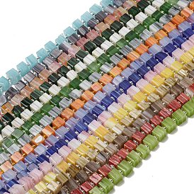 Handwork Lampwork Beads, with Glass Spacer Beads, Square