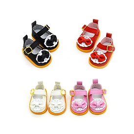 PU Leather Bowknot Shoes, for American 18 inch Girl Dolls Accessories