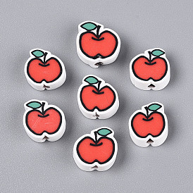 Бусины из полимерной глины , яблоко