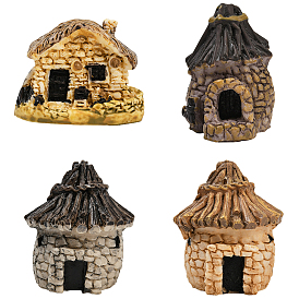 4 шт. 4 цвета миниатюрные украшения для дома из смолы, имитация каменных статуй лачуг, для кукольного домика, Главная, садовые украшения