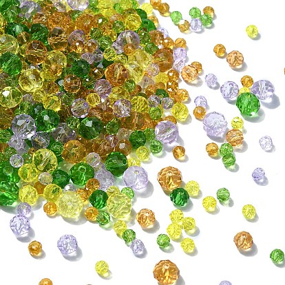 500Pcs Easter Themed Glass Beads, Faceted, Rondelle