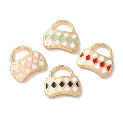 Alloy Enamel Pendants, Golden, Bag Charm