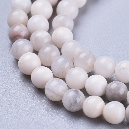 Natural White Agate Beads Strands, Round