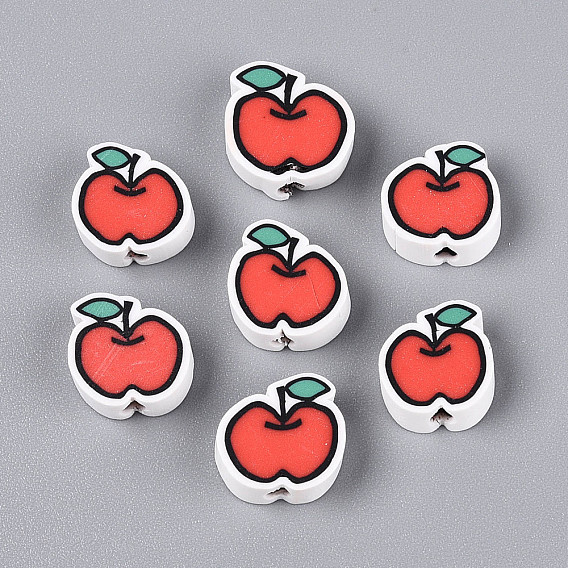 Бусины из полимерной глины , яблоко