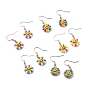 Smiling Face Dangle Earrings, Glass Seed Beads Drop Earrings for Women